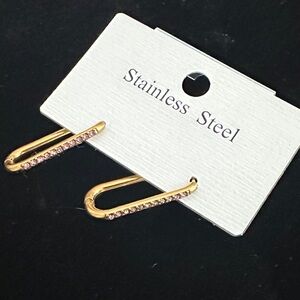 ❤️Gold and Pink Stainless Steel Earrings